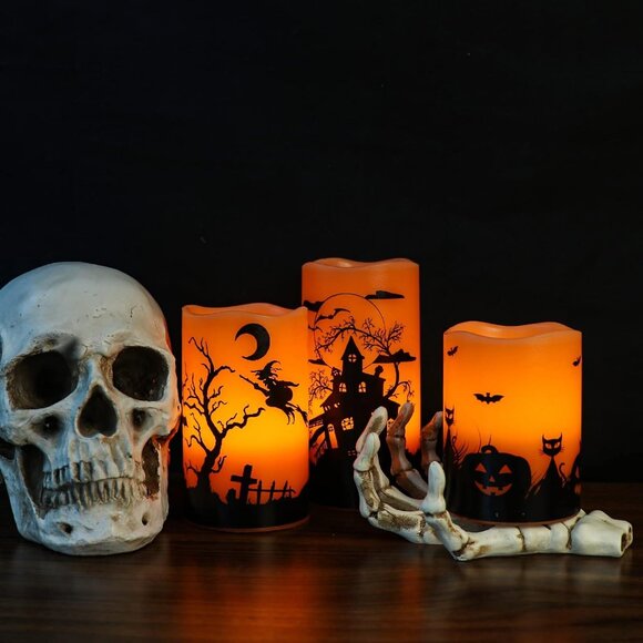 Halloween Flickering Flameless Candles with 6 Hour Timer - Picture 5 of 7